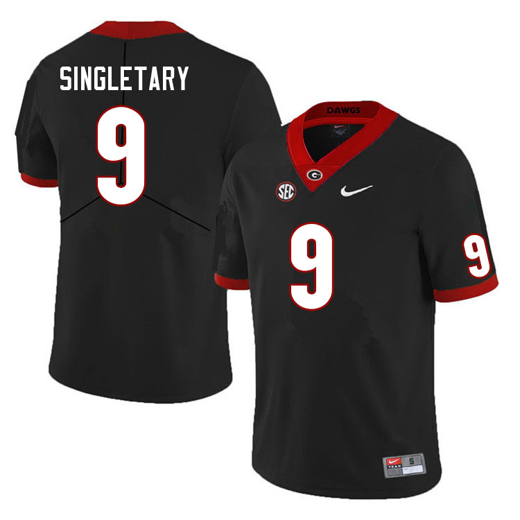 Men #9 Jaheim Singletary Georgia Bulldogs College Football Jerseys Sale-Black